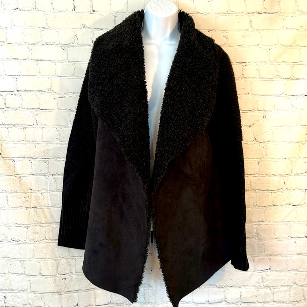 Soft Surroundings faux suede sweater jacket-M